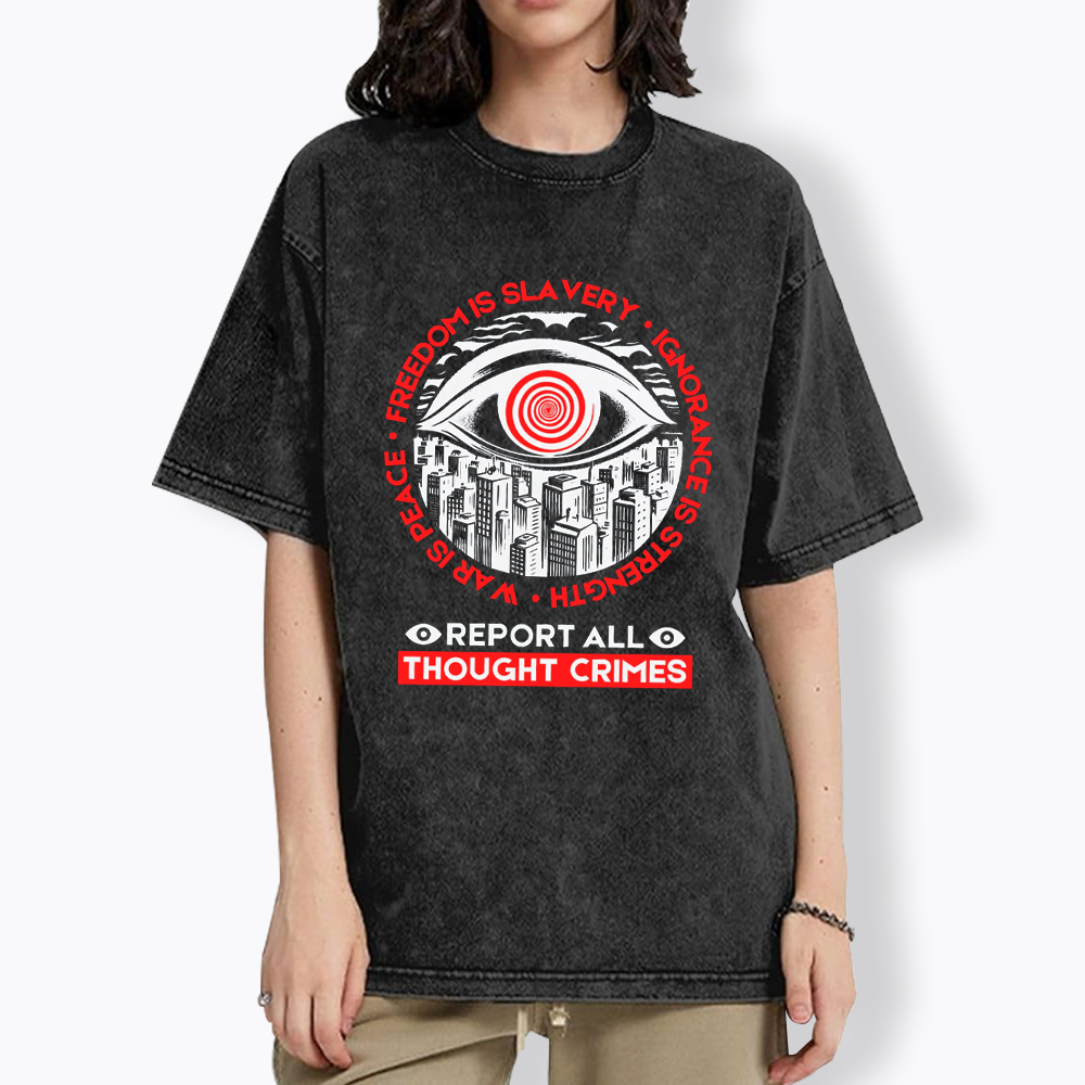 Report All Thought Crimes Washed T-Shirt