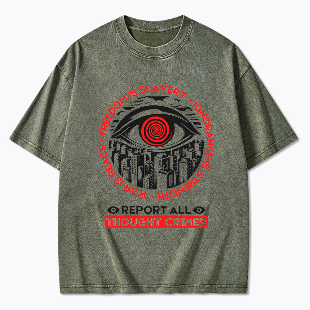 Report All Thought Crimes Washed T-Shirt