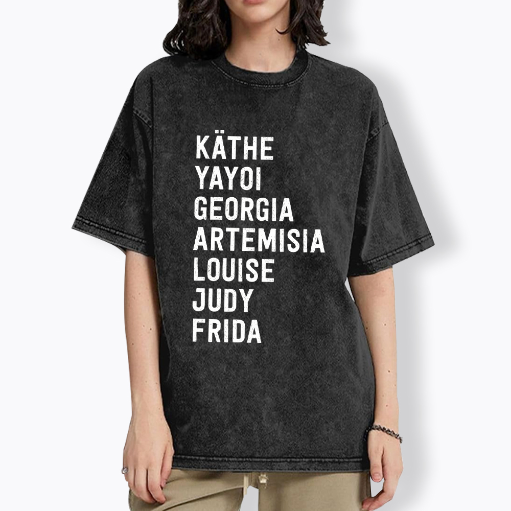 Famous Women Artists History Washed T-Shirt