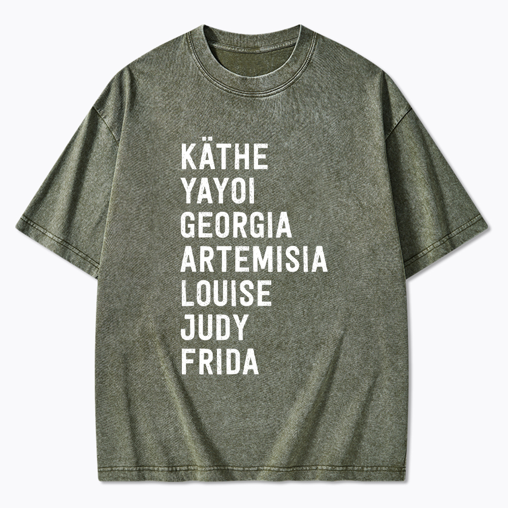 Famous Women Artists History Washed T-Shirt
