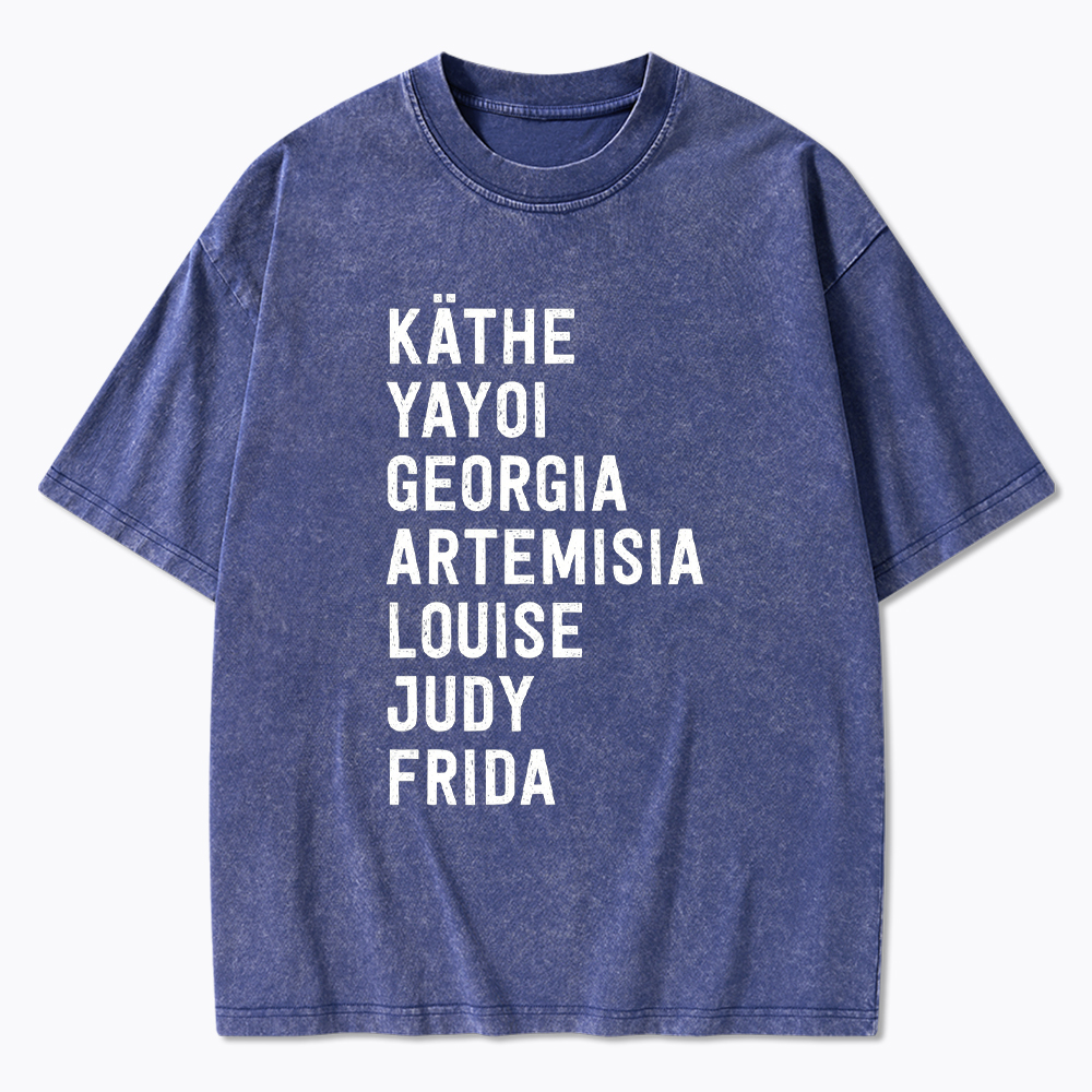 Famous Women Artists History Washed T-Shirt