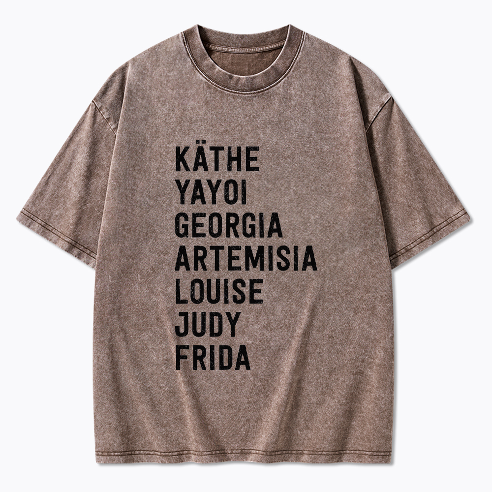 Famous Women Artists History Washed T-Shirt