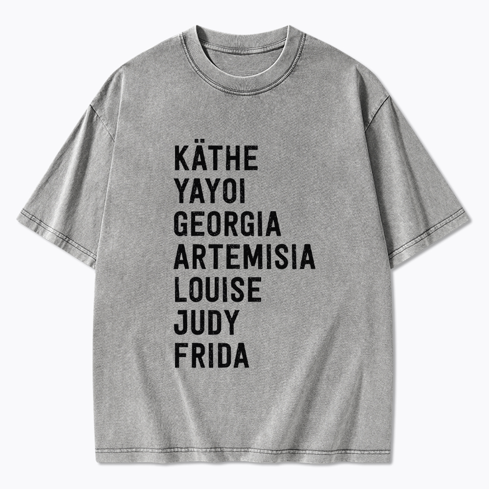 Famous Women Artists History Washed T-Shirt
