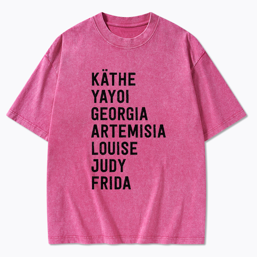 Famous Women Artists History Washed T-Shirt