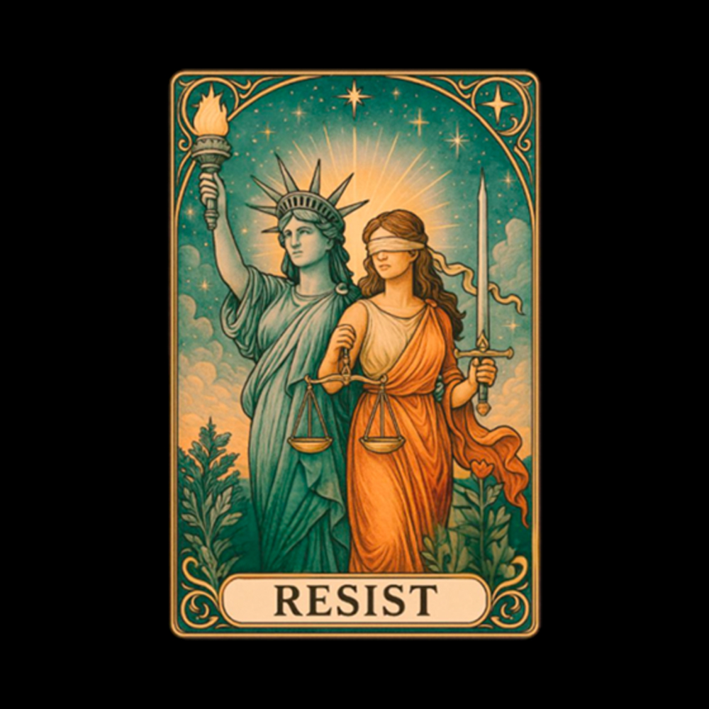 Resist Tarot Lady Justice & Liberty Washed T-Shirt