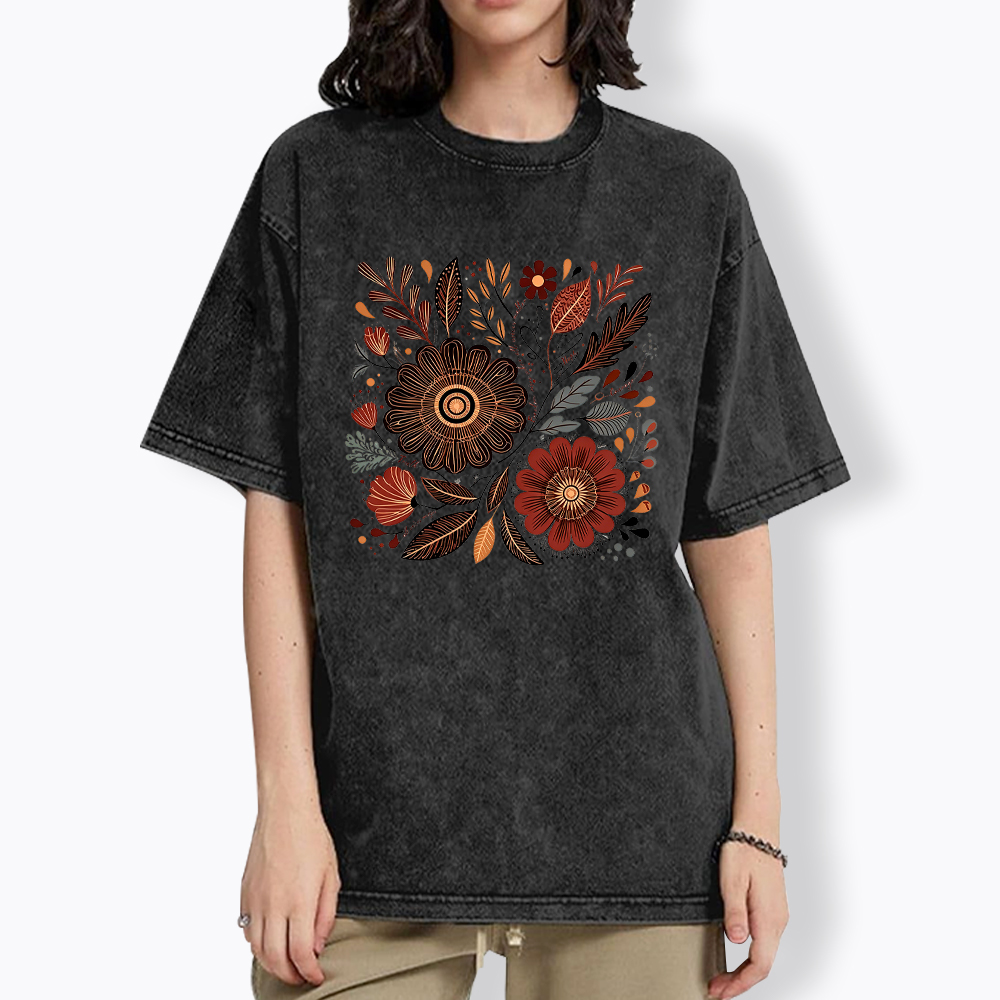 Feminist Wildflower Protest Washed T-Shirt