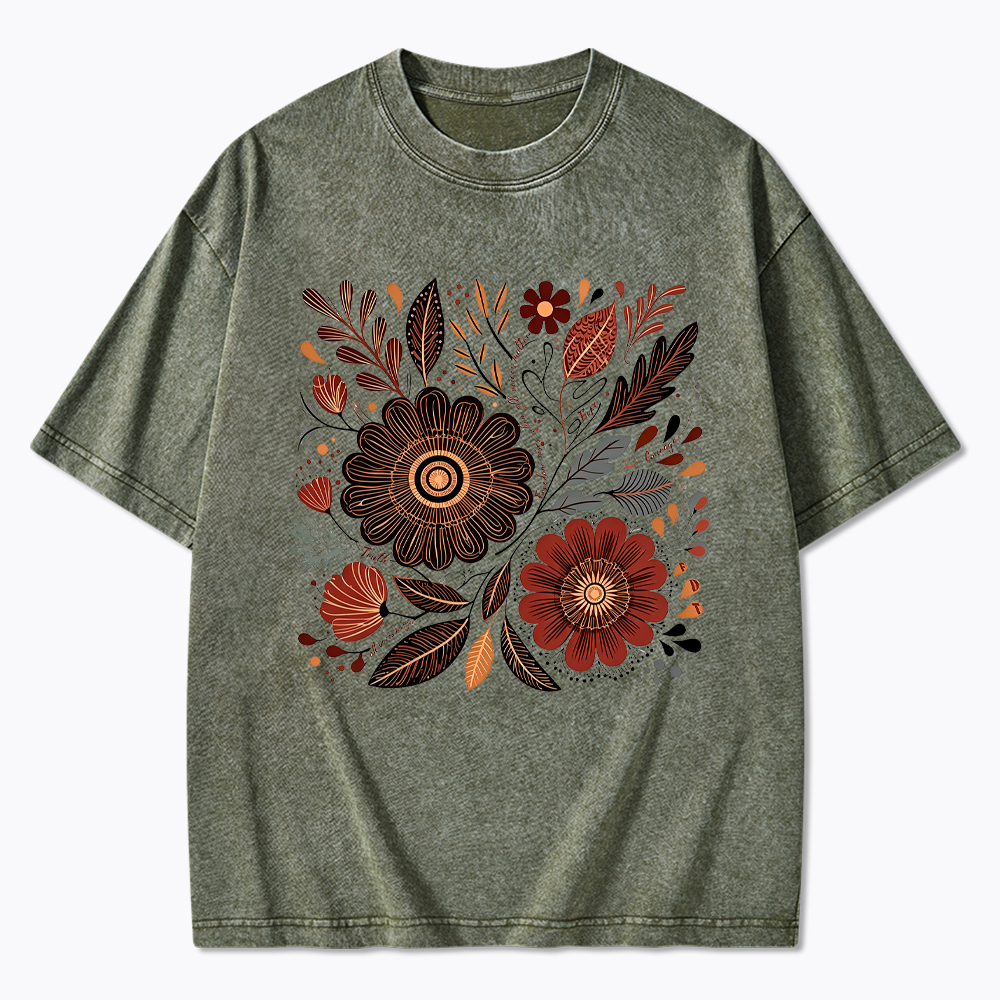 Feminist Wildflower Protest Washed T-Shirt