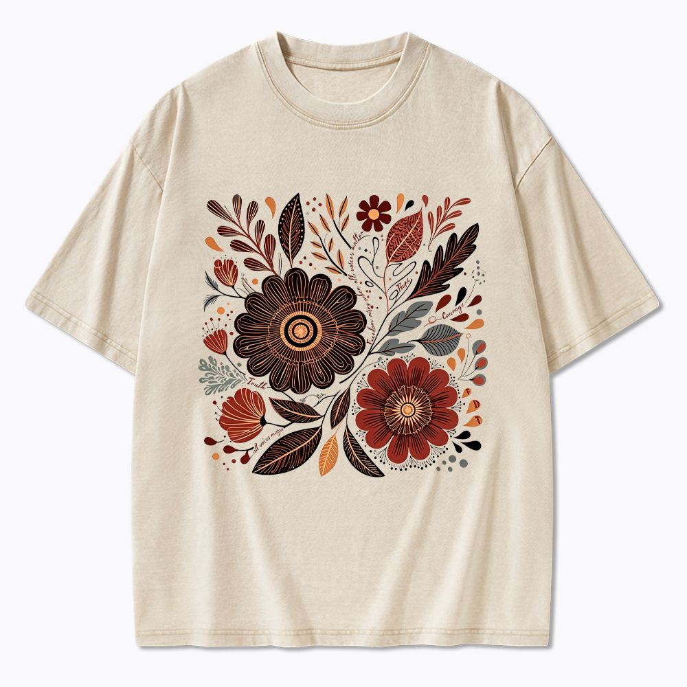 Feminist Wildflower Protest Washed T-Shirt
