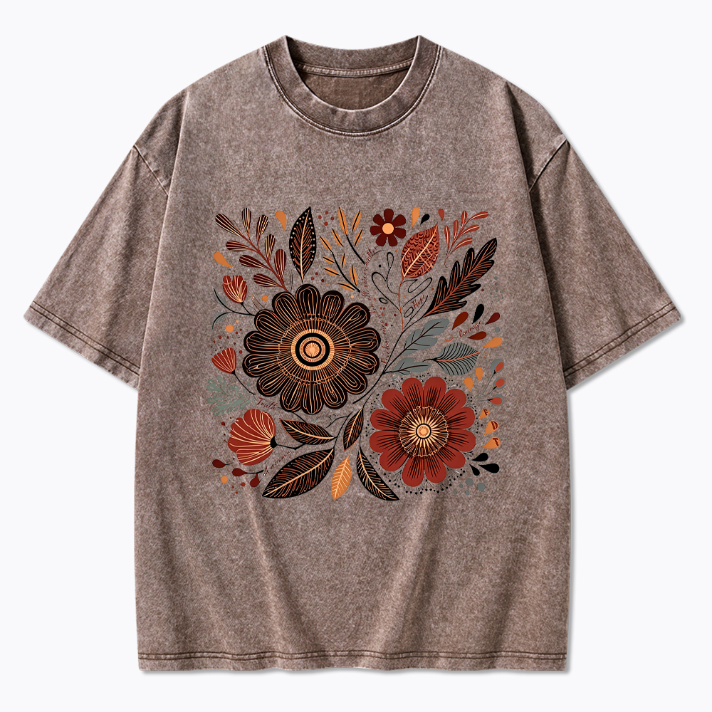 Feminist Wildflower Protest Washed T-Shirt