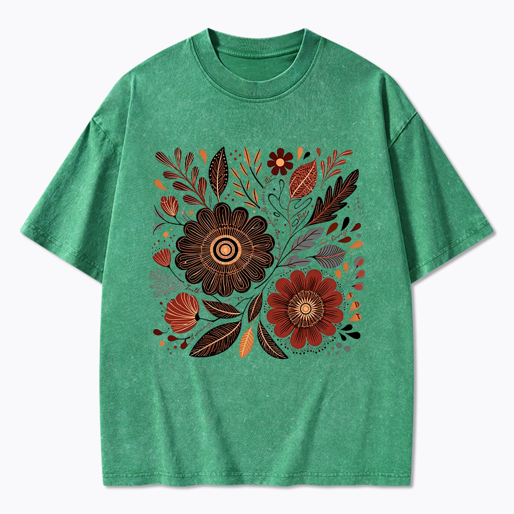Feminist Wildflower Protest Washed T-Shirt