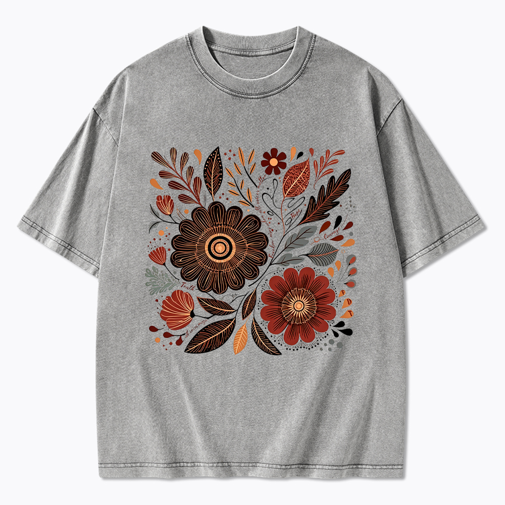 Feminist Wildflower Protest Washed T-Shirt