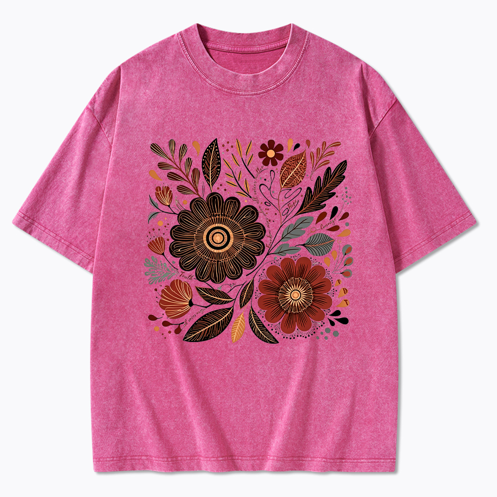 Feminist Wildflower Protest Washed T-Shirt