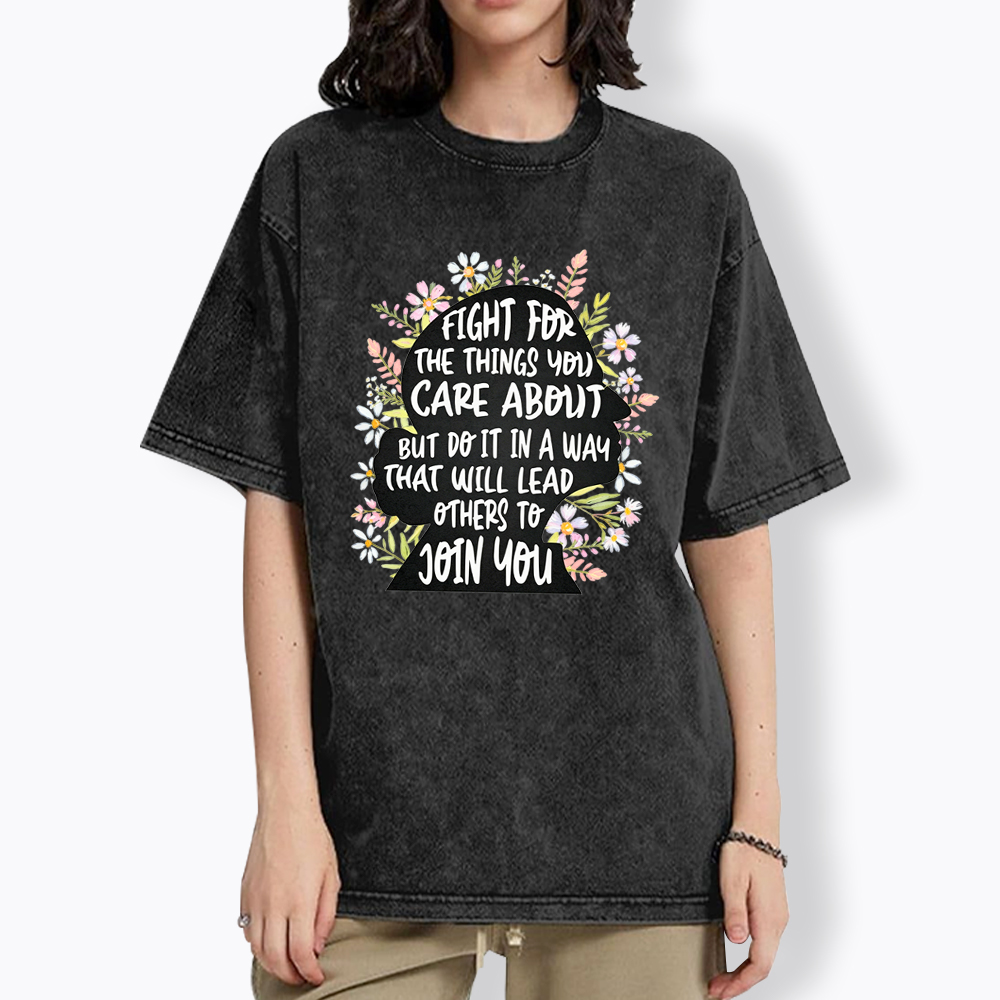 RBG Floral Fight Washed T-Shirt