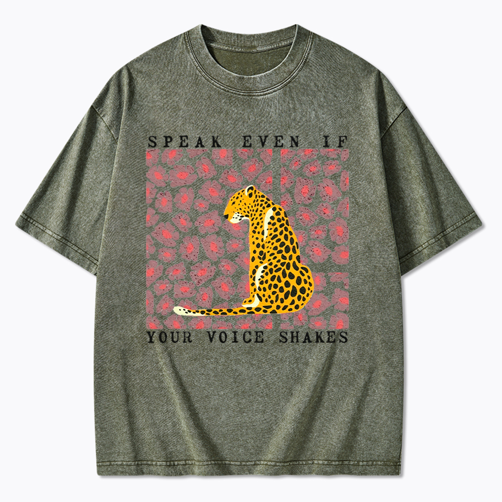 Speak Even If Your Voice Shakes RBG Washed T-Shirt