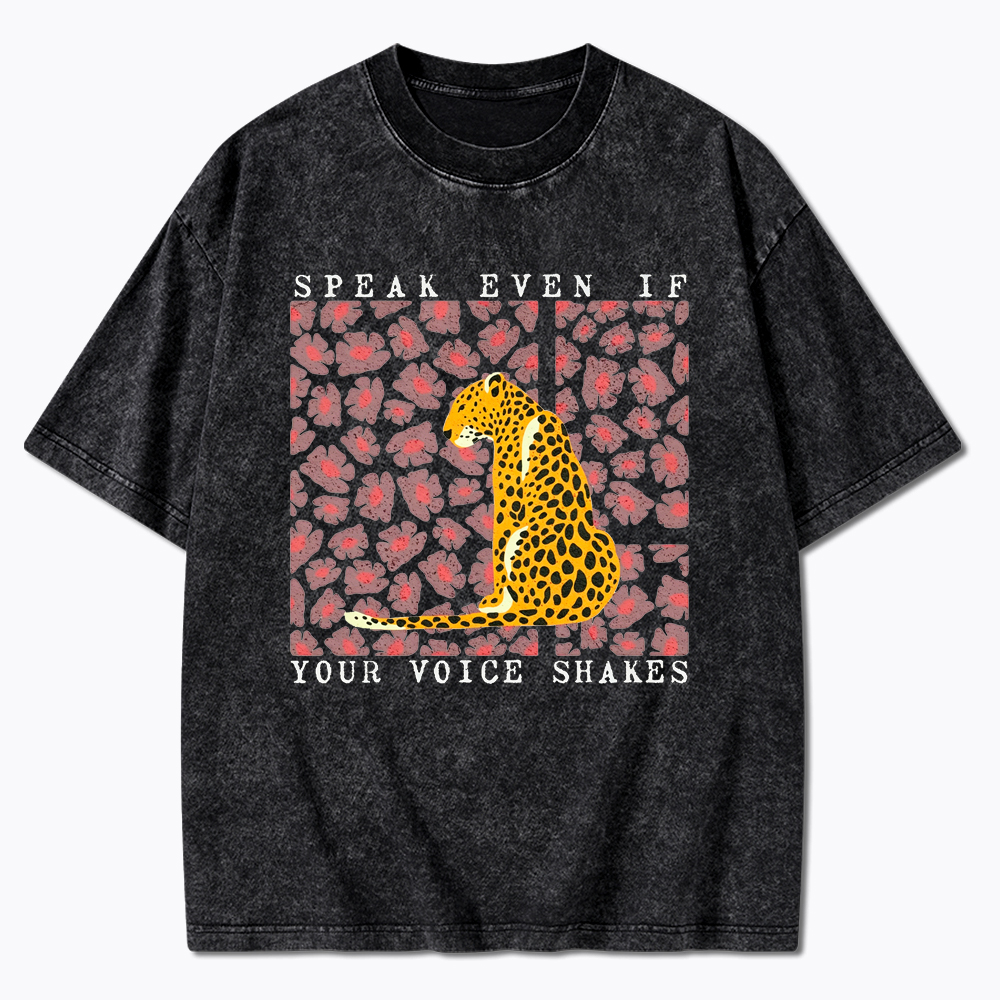 Speak Even If Your Voice Shakes RBG Washed T-Shirt