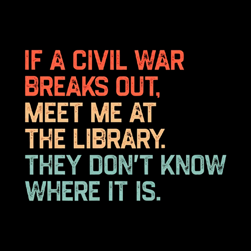 Meet Me At the Library They Won’t Know Where It is Washed T-Shirt