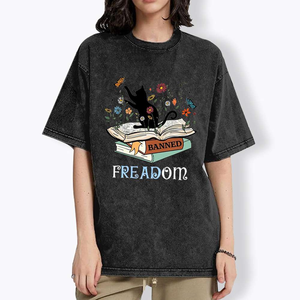 FREADOM Read Banned Books Washed T-Shirt