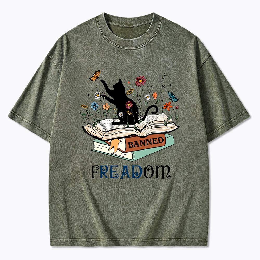 FREADOM Read Banned Books Washed T-Shirt