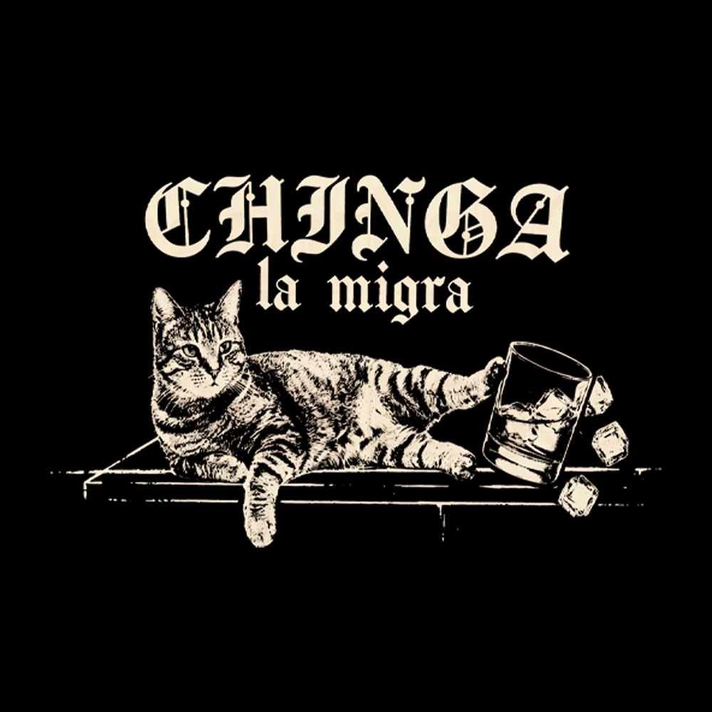 Chinga La Migra Cat Washed T-Shirt