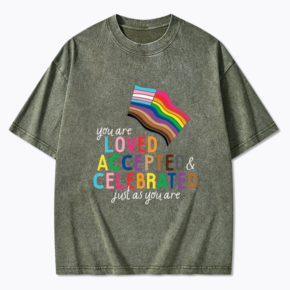You Are Loved Accepted & Celebrated Just As You Are Washed T-Shirt