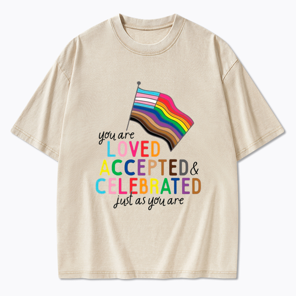 You Are Loved Accepted & Celebrated Just As You Are Washed T-Shirt