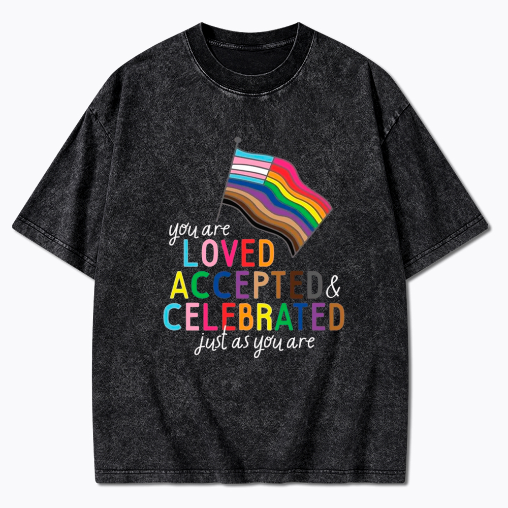 You Are Loved Accepted & Celebrated Just As You Are Washed T-Shirt