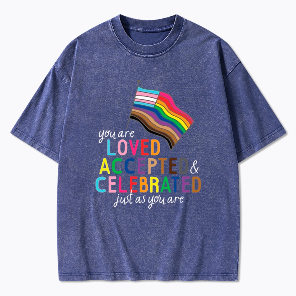 You Are Loved Accepted & Celebrated Just As You Are Washed T-Shirt