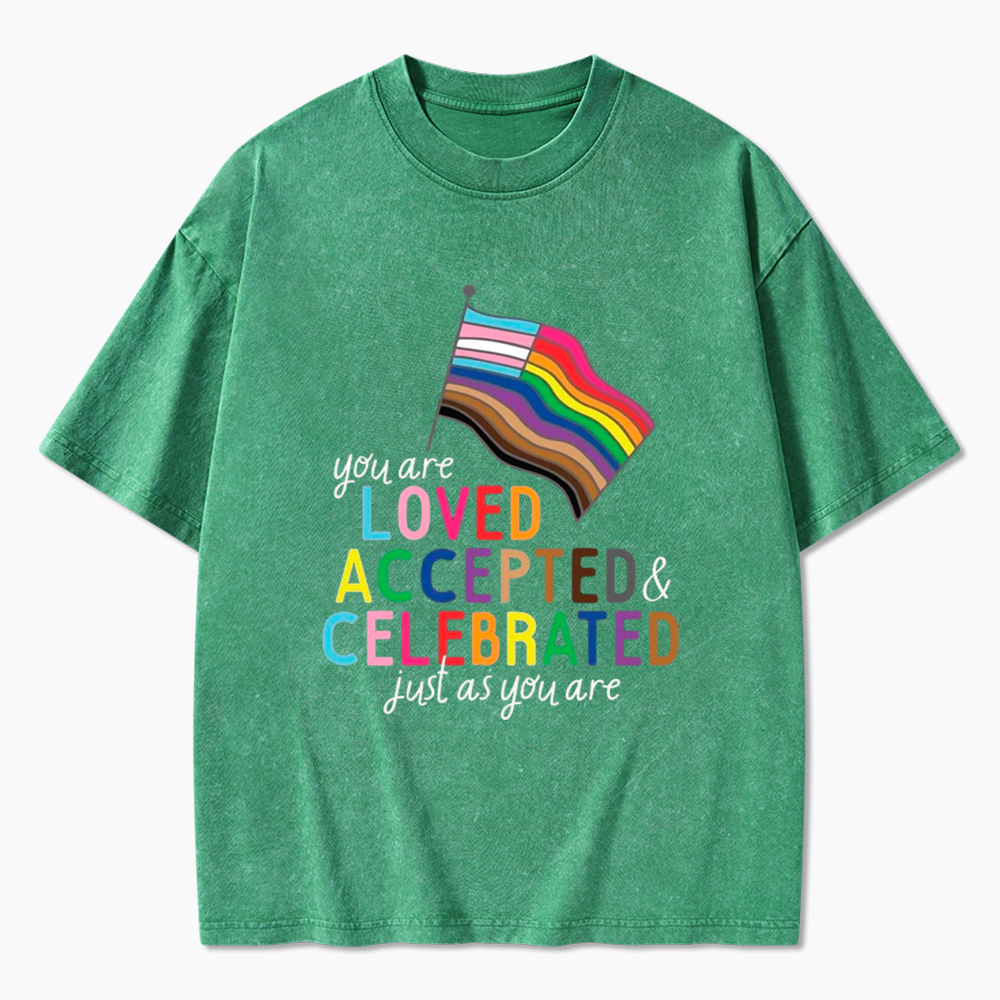 You Are Loved Accepted & Celebrated Just As You Are Washed T-Shirt