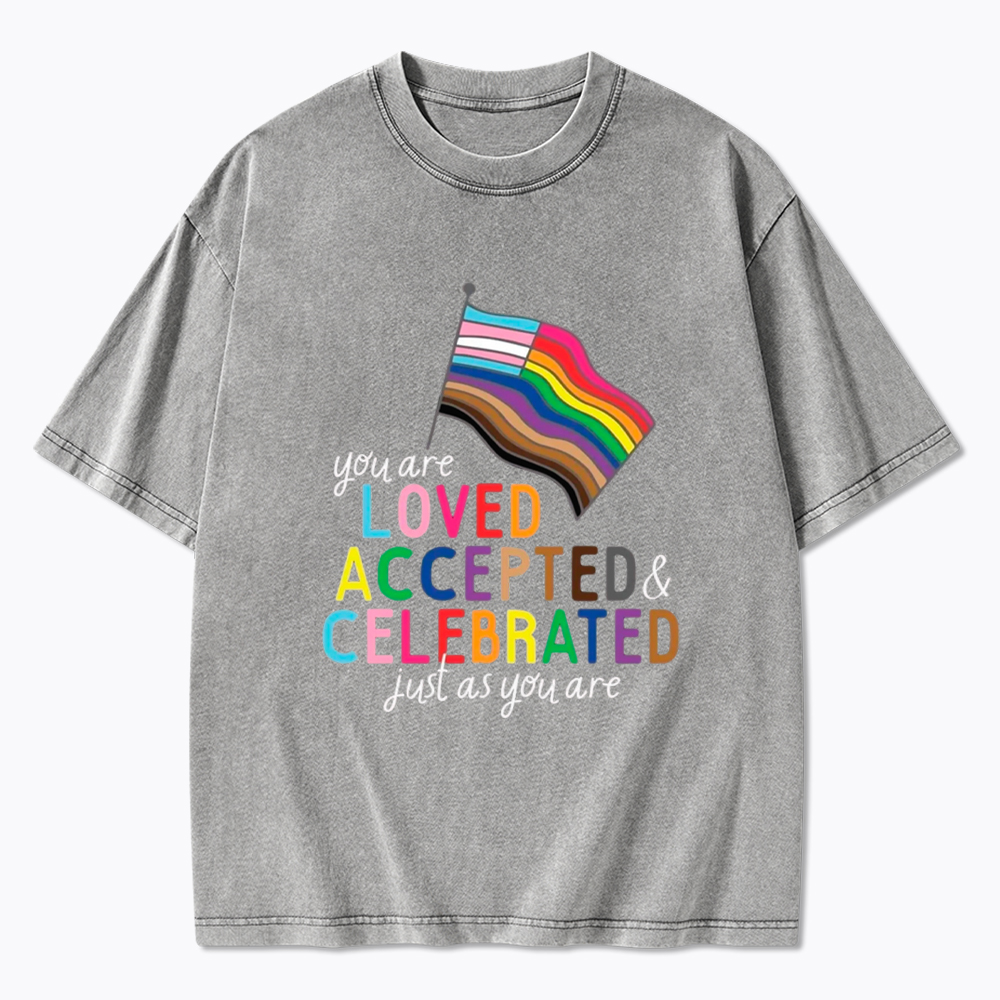 You Are Loved Accepted & Celebrated Just As You Are Washed T-Shirt