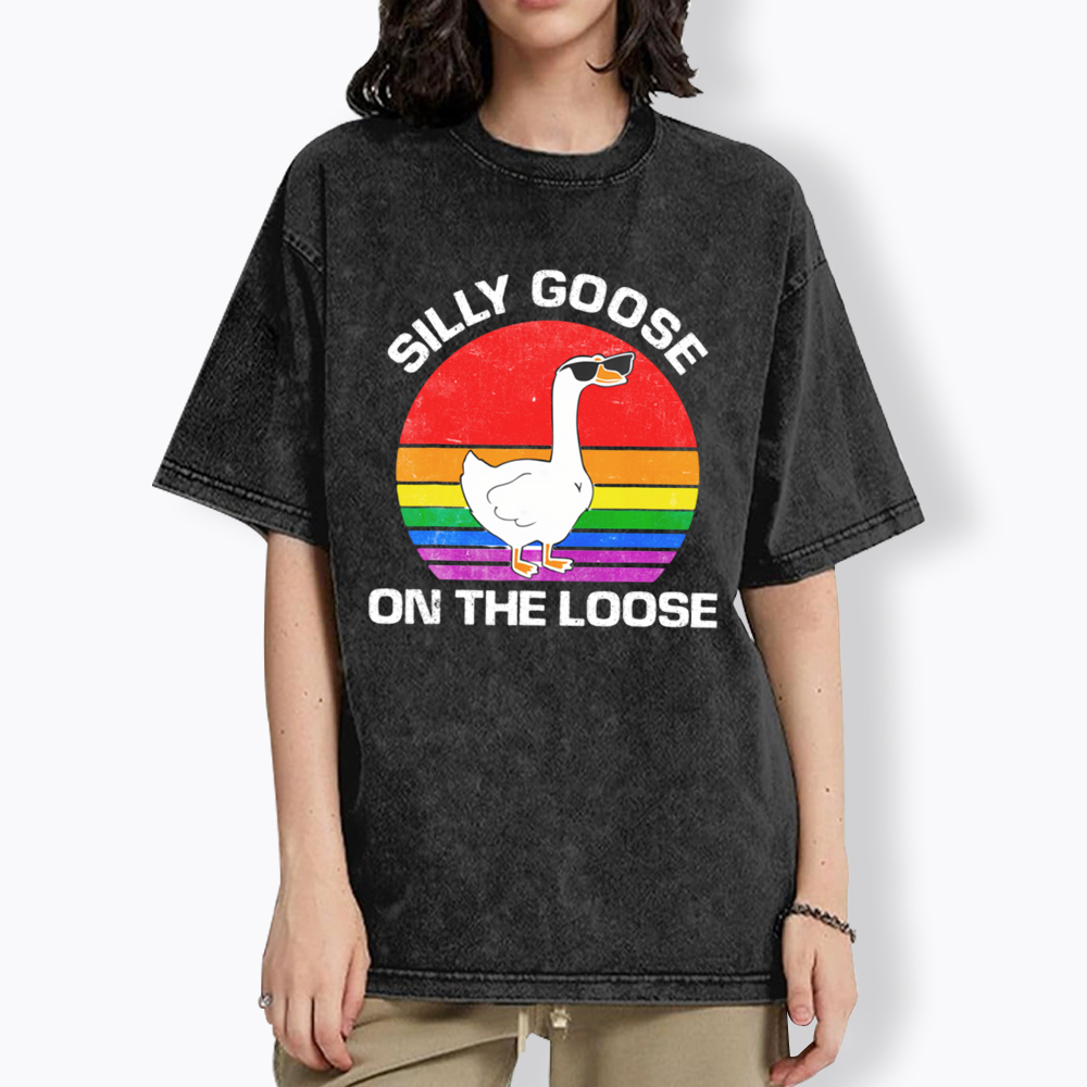 Silly On The Loose LGBTQ Washed T-Shirt