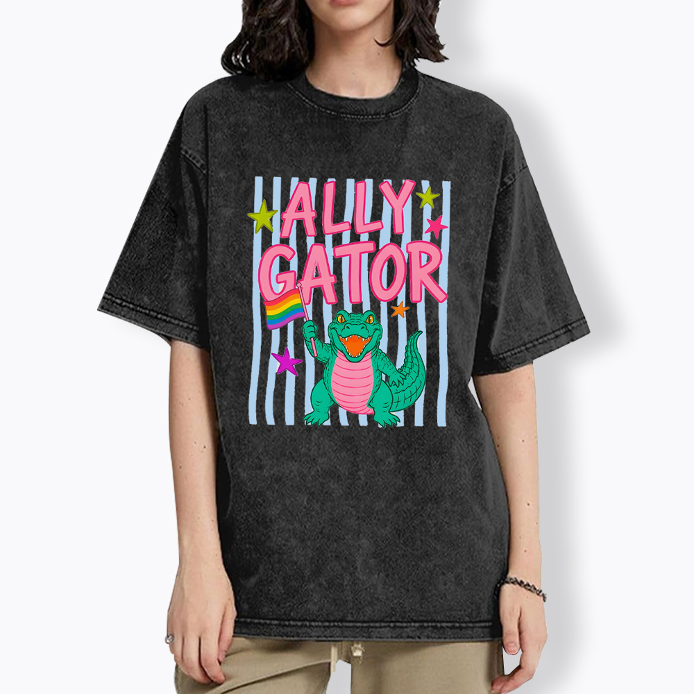Ally Gator Pride Washed T-Shirt