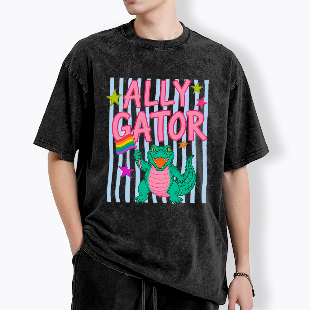 Ally Gator Pride Washed T-Shirt