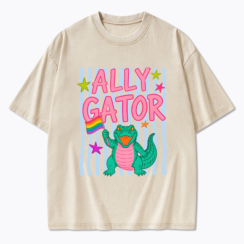 Ally Gator Pride Washed T-Shirt