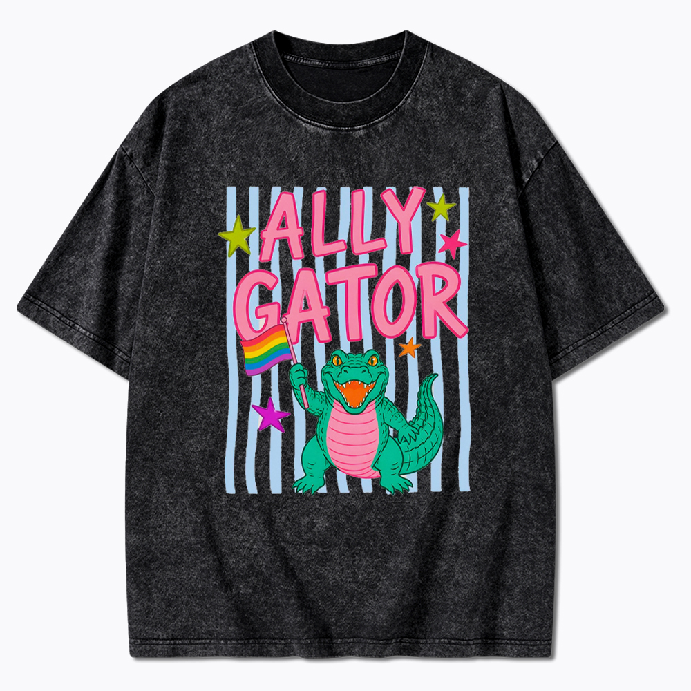 Ally Gator Pride Washed T-Shirt