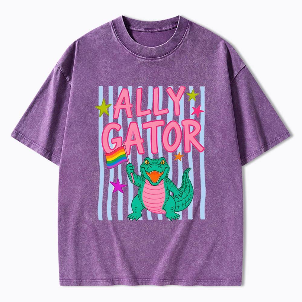 Ally Gator Pride Washed T-Shirt