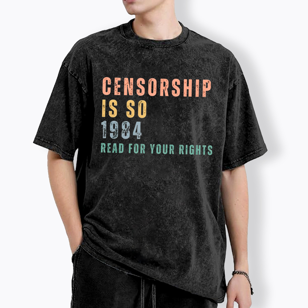 Library Censorship Is So 1984 Washed T-Shirt
