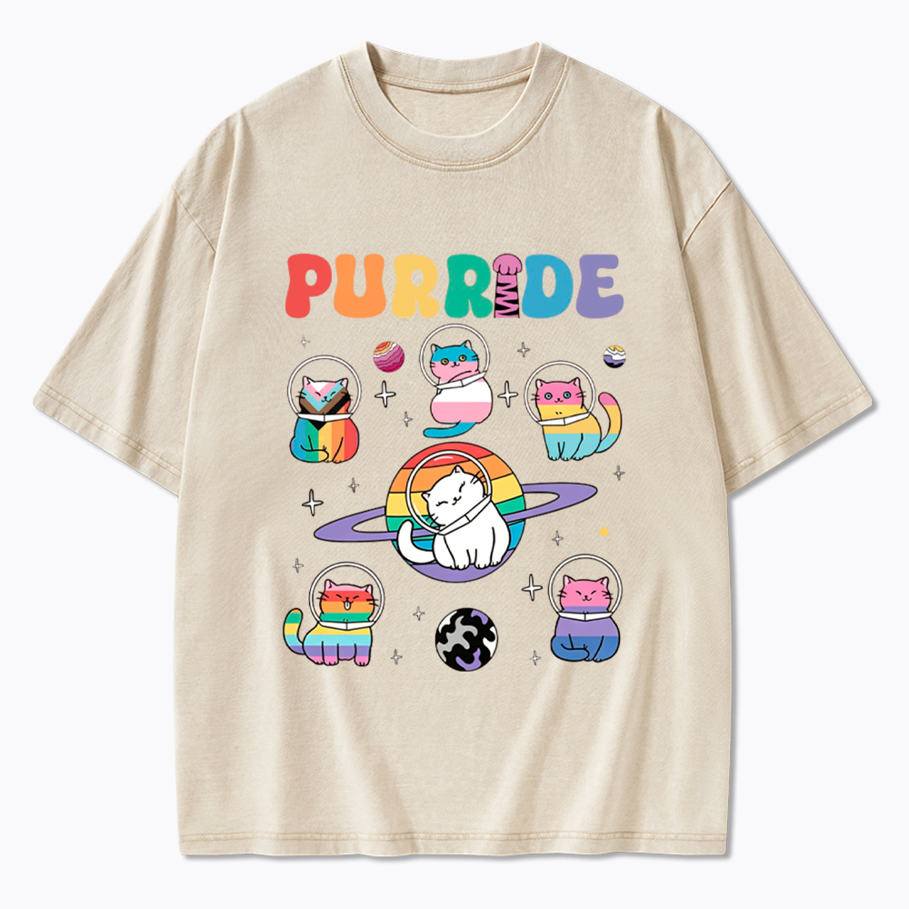 Purride Cats In Space Washed T-Shirt