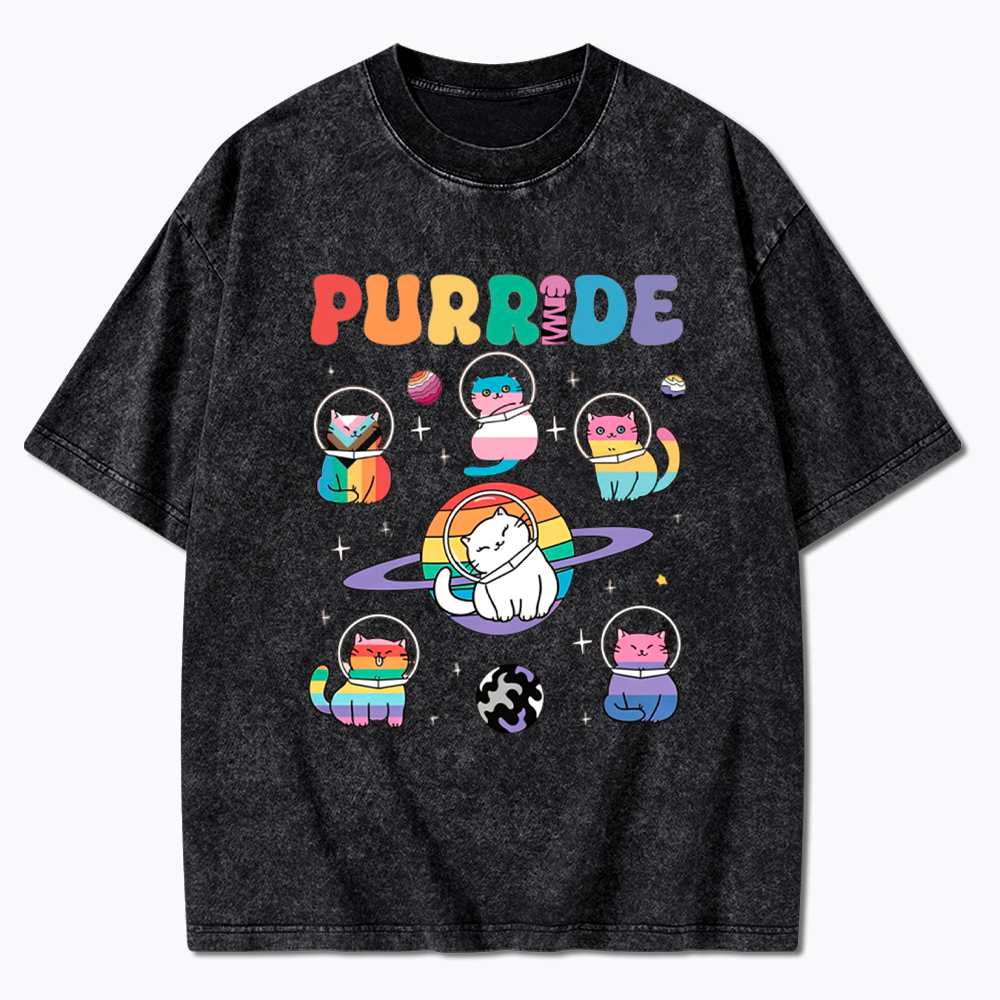 Purride Cats In Space Washed T-Shirt
