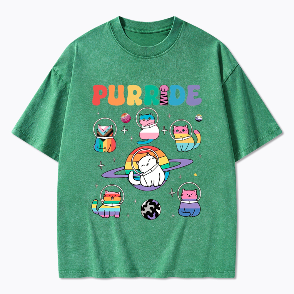 Purride Cats In Space Washed T-Shirt