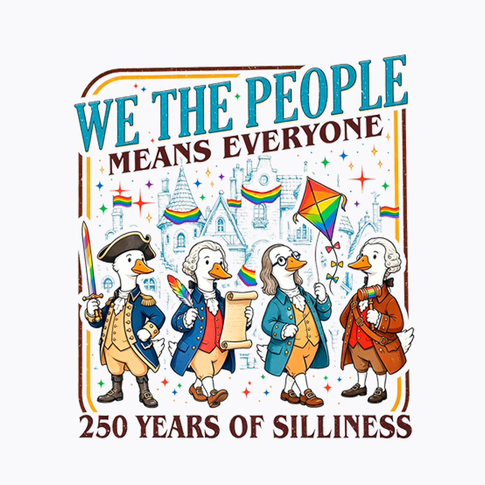 We The People Means Everyone LGBTQ Goose Washed T-Shirt