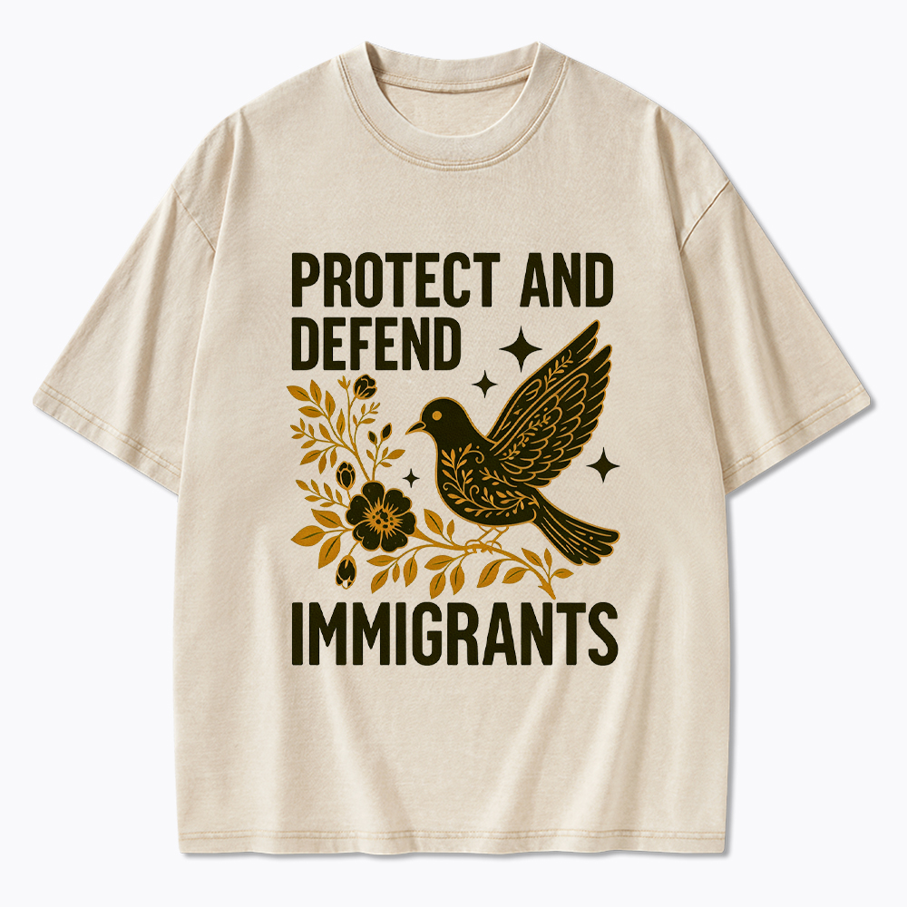 Protect and Defend Immigrants Washed T-Shirt