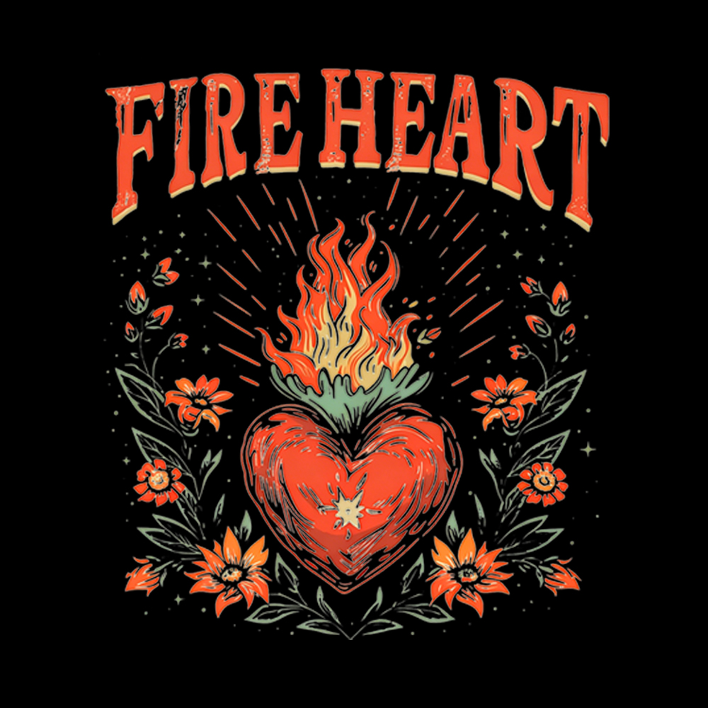 Fire Heart To Whatever End Washed T-Shirt