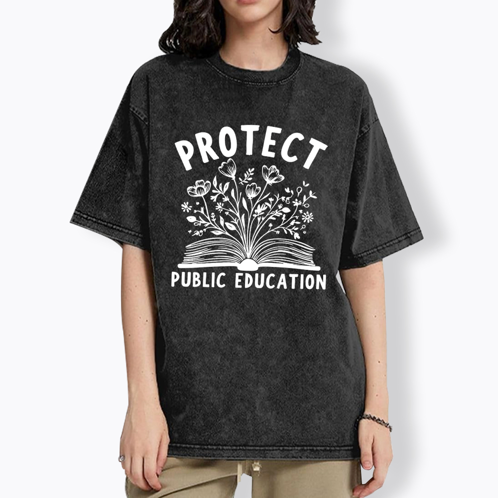 Protect Public Schools Washed T-Shirt