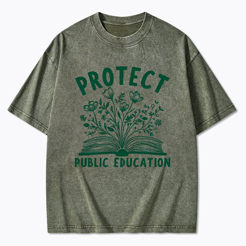 Protect Public Schools Washed T-Shirt