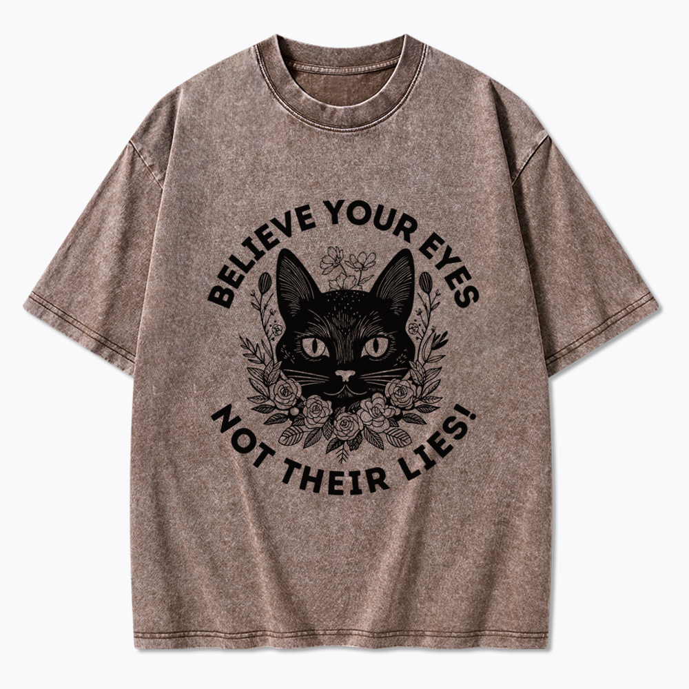 Believe your Eyes Not their Lies Washed T-Shirt