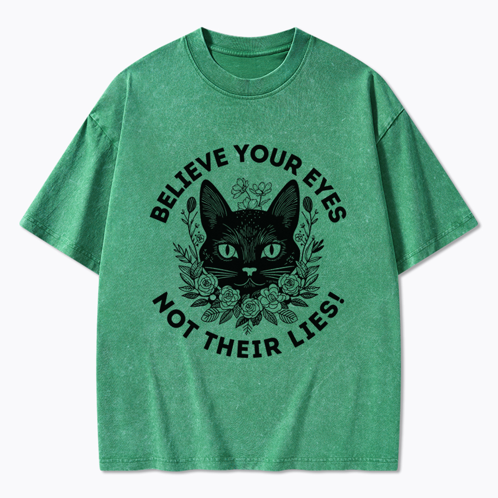 Believe your Eyes Not their Lies Washed T-Shirt