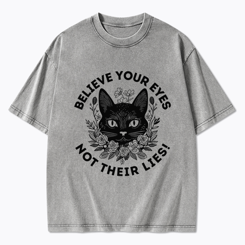 Believe your Eyes Not their Lies Washed T-Shirt