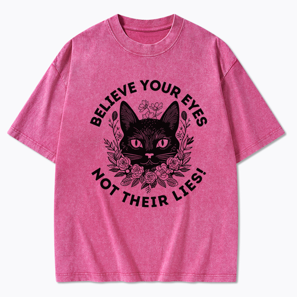 Believe your Eyes Not their Lies Washed T-Shirt