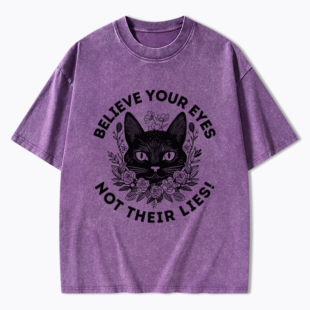 Believe your Eyes Not their Lies Washed T-Shirt
