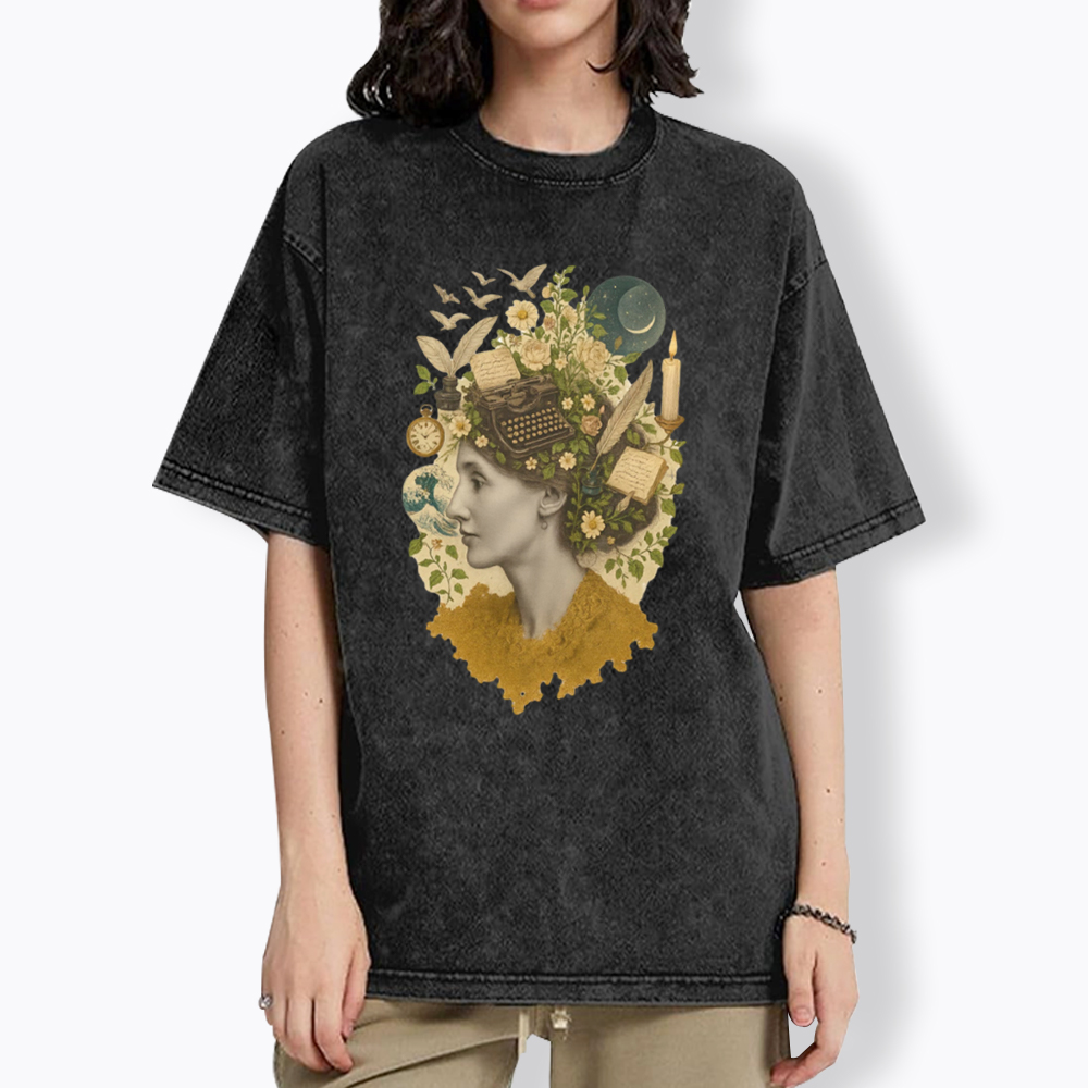 Feminist Literary Book Lover Washed T-Shirt